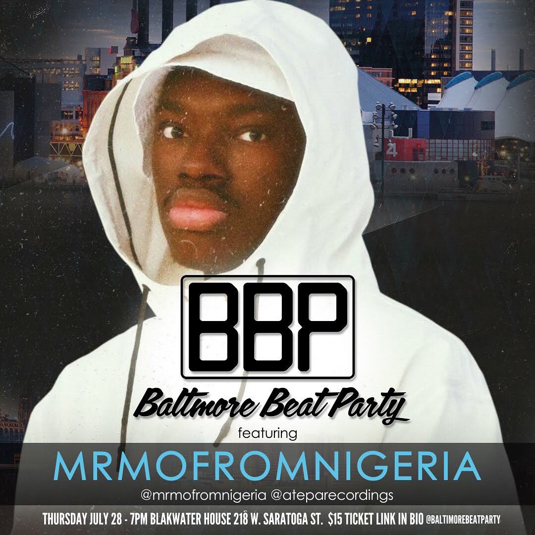 mrmofromnigeria's tweet photo. Join me @blakwaterhouse this Thursday 07/28 as a featured guest/producer! Tickets available @baltimorebeatparty’s bio. 

Sincerely appreciate the support as always 🕊

And if you still haven’t heard my latest EP “443-BALTIMORE-FUNK” make sure to tap https://t.co/gZWN3SLJJN https://t.co/AgySuPdFe3