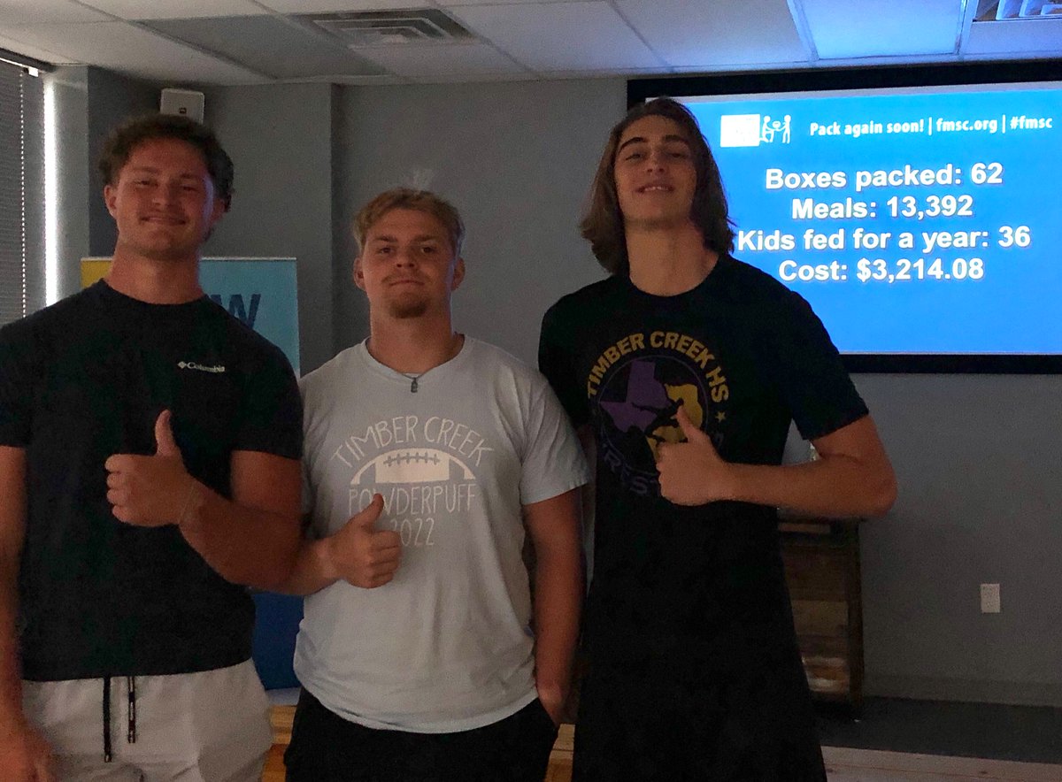 Volunteering with two of my TCHS football brothers at Feed My Starving Children. We just helped pack 62 boxes of meals for kids in Haiti. If you’ve never volunteered there… do it! Great cause and great fun. God bless America and God Bless the kids in Haiti. <a href="/fmsc_org/">Feed My Starving Children</a>