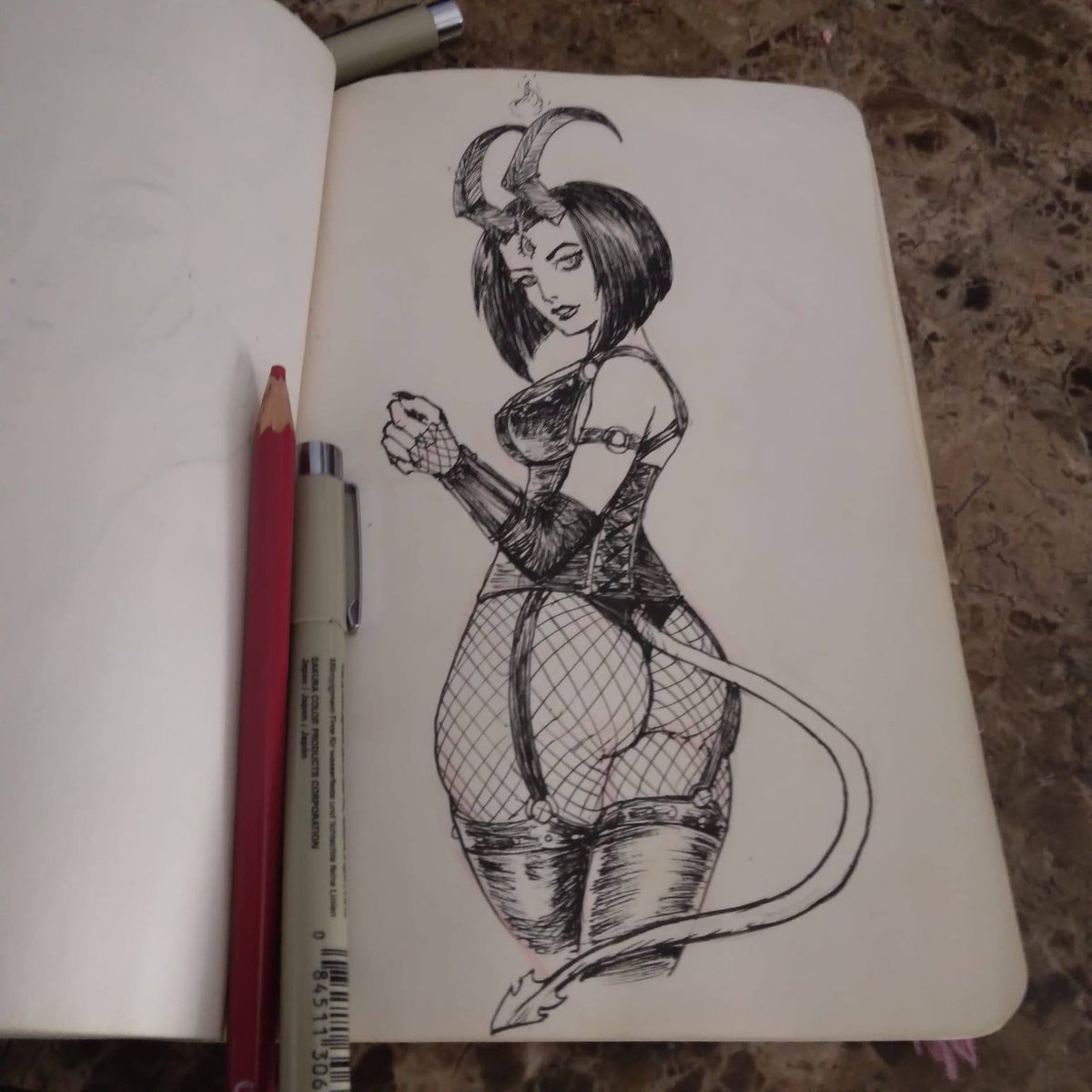 Gothic Chamuca,
 Inked  traditional drawings for the Sketchbook