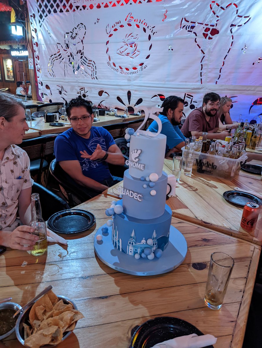 The 25th GNOME cake looks great! Happy 25th birthday 🎉🎉🎂