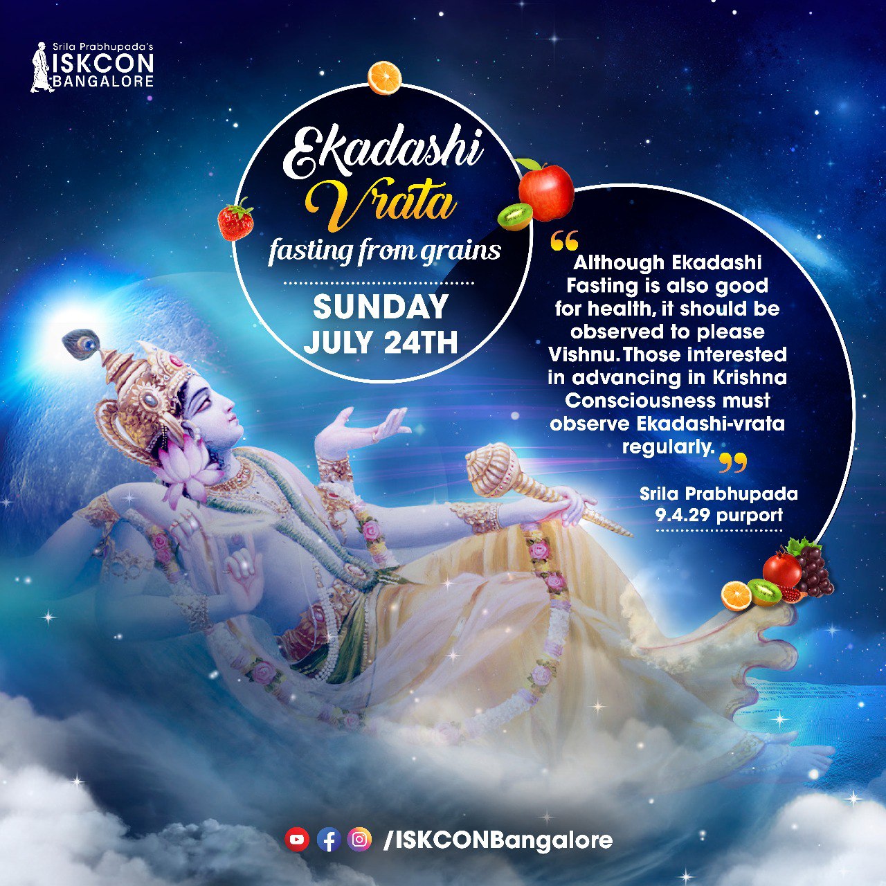 ISKCON Bangalore on Twitter "Tomorrow July 24, 2022 is Ekadashi