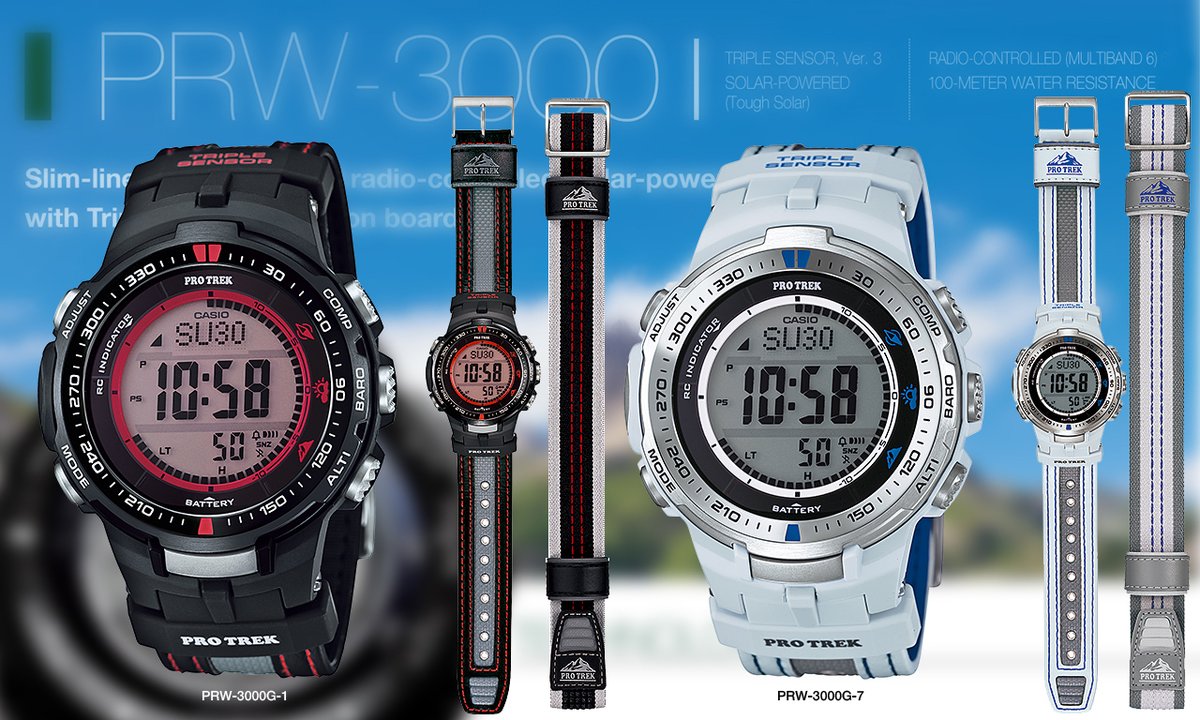 javyscasio's tweet photo. PROTREK TRIPLE SENSOR
Design features include a compact case and soft urethane for a better fit to the wrist.
Other features include MULTIBAND 6, Tough Solar, 100-meter water resistance, and more.
#javys #Protrek #TripleSensor #multiband6 #Solar #compass #PRW3000 https://t.co/k7XnTWBhdI