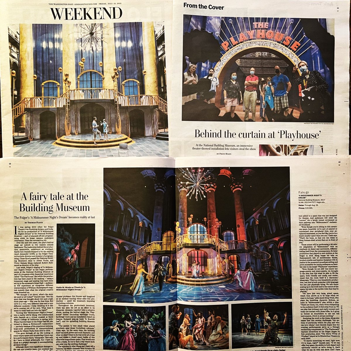 ThomasFloyd's tweet photo. The Weekend cover package in print: @fritzhahn on the National Building Museum’s “Playhouse” experience and me on Folger’s “Midsummer” production in the NBM’s Great Hall https://t.co/0d6Ah5dOHU https://t.co/CunclNNdcl