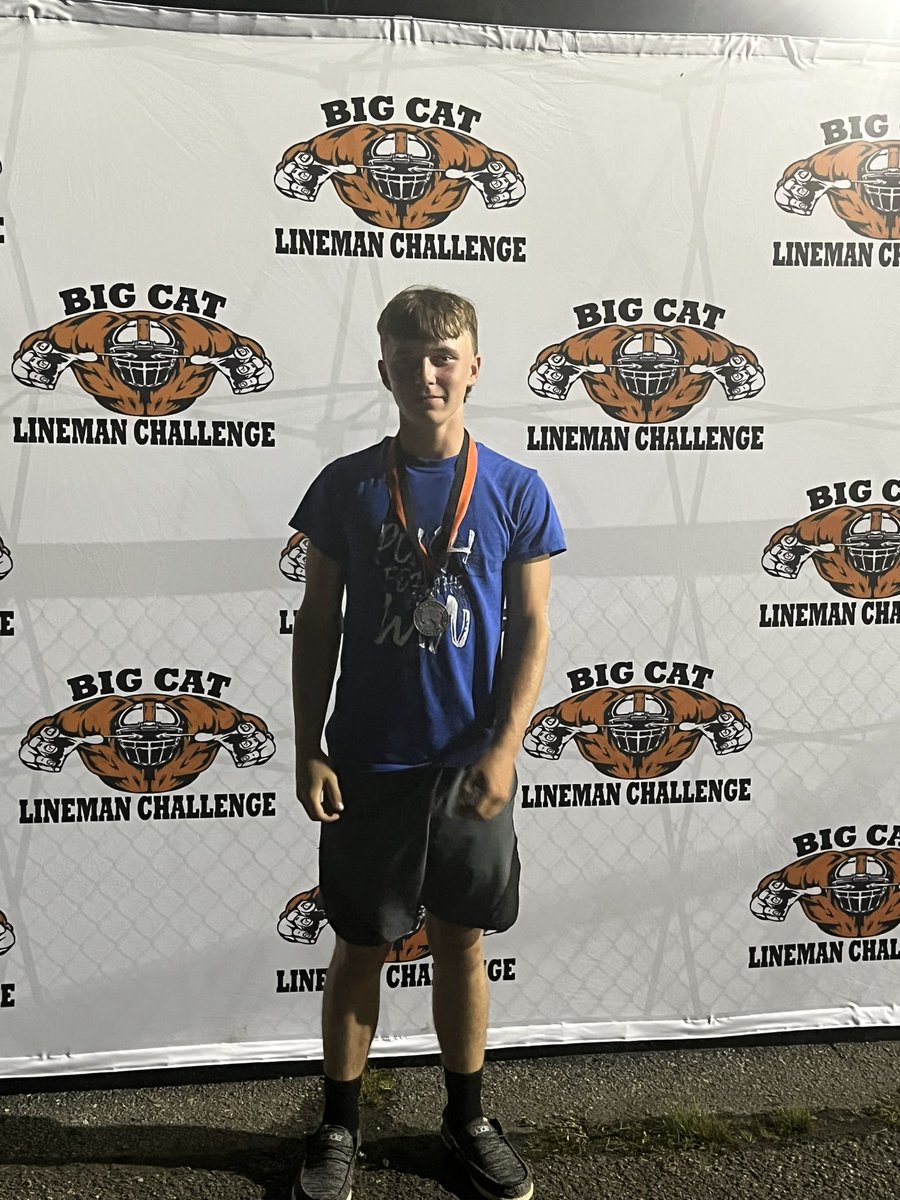 Shadyside Big Cat Challenge Winners 

Charlie Parry - Tight End 
1st - Pro Agility Drill
3rd  - Sandbag Fill
Tied for 2nd in Big Cat Award

John Yoder  - Tackle 
1st - Sled Push 

Brady Hastings - Tight End 
3rd - Sled Push

Mason Todd - Defensive End 
2nd- Pro Agility