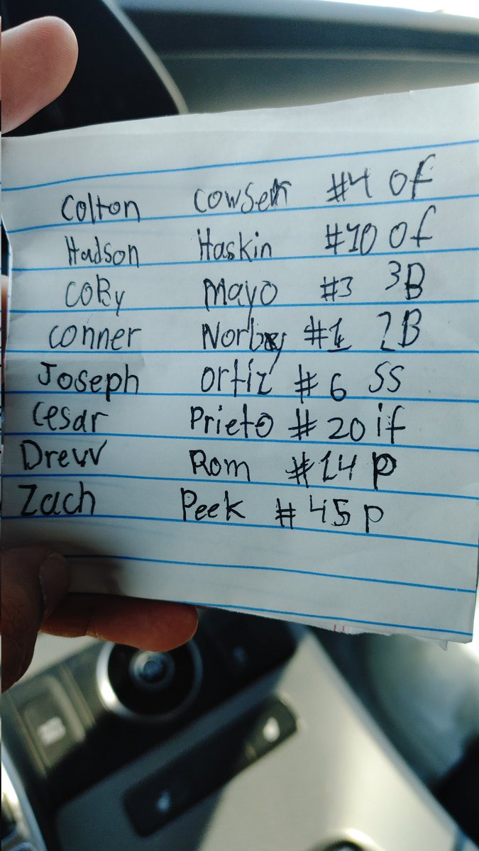 Thanks <a href="/CowserColton/">Colton Cowser</a>, <a href="/norby_connor/">Connor Norby</a>, Hudson Haskin and Cesar Prieto for making the trip to Richmond great for this kid. He made a list before the game and got mostly everyone he wanted to sign. <a href="/BowieBaysox/">Chesapeake Baysox</a> <a href="/Orioles/">Baltimore Orioles</a>