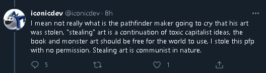troupe_masterG's tweet photo. @iconicdev @Blue_Pheonix_ @E_Z_Kiel @RaptorDiplo @AmazonChique you say art theft is bad, but earlier you said it was ok. you are a hypocrite. nice contradictions, care to explain them? https://t.co/HNqd13gO2i