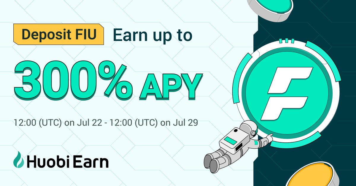 HTX_Global's tweet image. Deposit $FIU on #Huobi Earn
APY up to 300%!🔥🚀

Join now: huobi.com/en-us/financia…