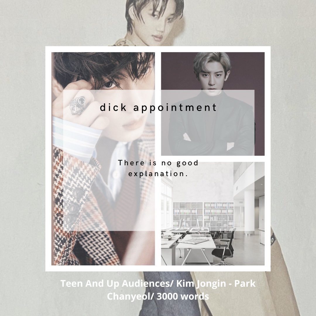 🧸dick appointment
🧸Jongin/Chanyeol
🧸Teen And Up Audiences
🧸Fluff, comedy, office AU, secretary Jongin, CEO Chanyeol
🧸3000 words
🧸archiveofourown.org/works/40009833

#AYearWithNpf 
#chankai