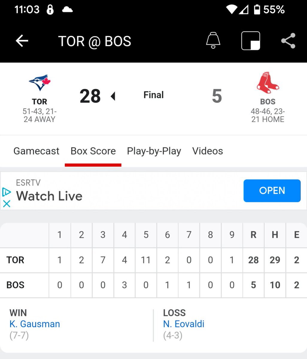 365DayDL's tweet photo. With not much going on this evening, I decided to watch my first Red Sox game of the season. This was the result. Oof. https://t.co/hhEqPKm4v3