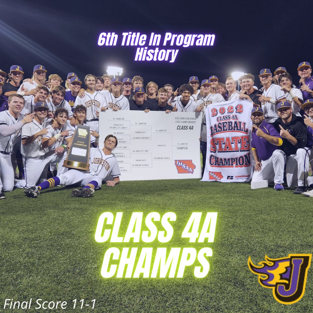 For the final time this season,  we're making it graphic official. <a href="/JohnstonDragons/">Johnston Baseball</a>, congrats! Big win and the continuation of a dynasty! 
#iahsbsb 
#iahsbb