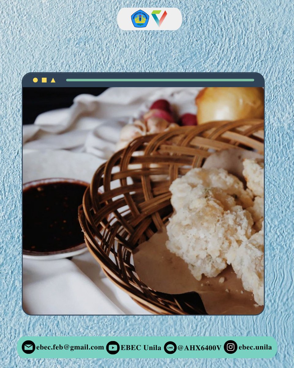 EBEC_Unila's tweet photo. PROFIL WIRAUSAHA]

Salam Wirausaha!
@bibik.cireng merupakan olshop yang menyediakan jajanan berupa cireng. Cireng yang ini merupakan cireng krispi (dalam nya lembut dan luar nya seperti cringkle yang sangat garing) sehingga yakin dapat menembus pasar jajanan. https://t.co/xTTPkHyZ9U
