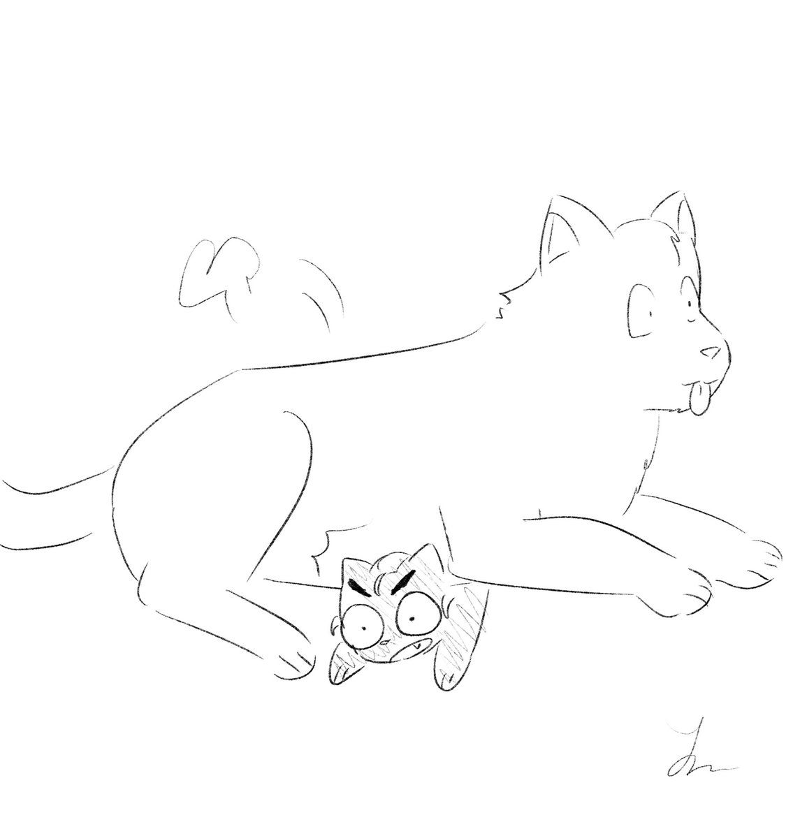 dogtaru and catdo #atamen #uruseiyatsura 