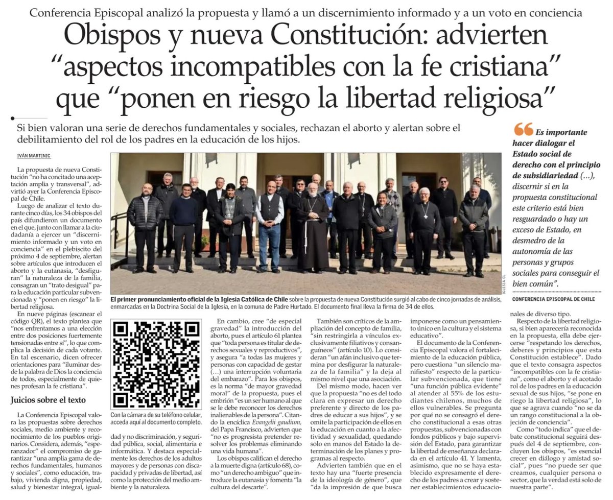 Titular alternativo: 34 hombres critican la primera Constitución paritaria del mundo.
Hoy en ElMer.