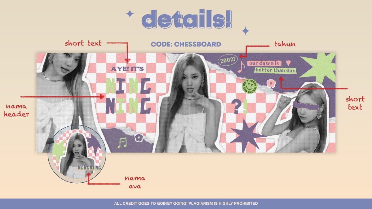 goingo_o's tweet photo. untuk detailnya kayak gini yaaa. udah aku tandain mana aja yang textnya bisa diganti :D https://t.co/EG49bWG2Zc