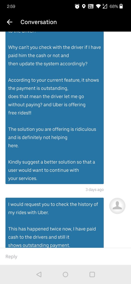 supriaingole's tweet photo. @UberINSupport I have not received any response from your team yet and the payment still shows outstanding. https://t.co/PG4pR5fG7P