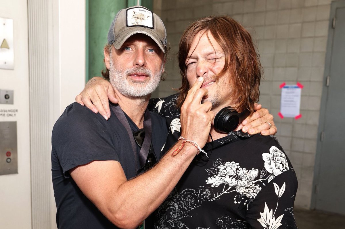 twdufans's tweet photo. Andrew Lincoln and Norman Reedus’ reunion was everything 🖤 https://t.co/NWh77VeKGO