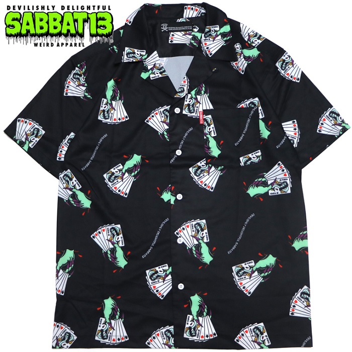 Rogia ロギア 北九州 セットアップがオススメ Sabbat13 サバト13 サバトサーティーン Yokai Trump Aloha Shirts Amp Shorts T Co Sagfl77xak 妖怪トランプで遊ぶ魔女の手のイラストを散りばめた オリジナルテキスタイルを