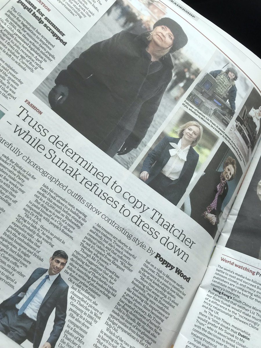 I’m famous 😂 my comments on the personal branding of Sunak and Truss and <a href="/Conservatives/">Conservatives</a> leadership election made it onto the @ipaperviews this weekend - page 10 in hard copies and online 😊