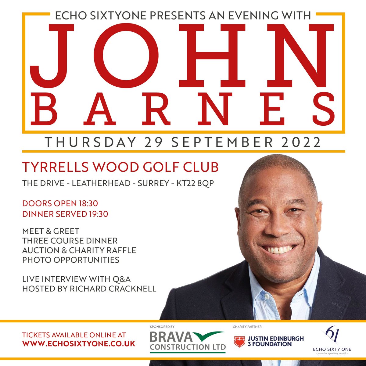 echosixtyone's tweet photo. Calling all @LFCLondon members. Why don’t you join us for a very special evening with @LFC legend; @officialbarnesy in Surrey?

Enjoy a three-course meal and hear from the man himself; in conversation with @MrCracknell.

Tickets available online from; https://t.co/HQHGdZFxEK https://t.co/AntsaKp7zY