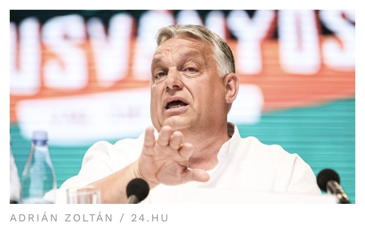 katka_cseh's tweet photo. “We [Hungarians] are not a mixed race, and we do not want to become a mixed race either”

This was Viktor Orban at Baile Tusnad just now, tearing into Western Europeans for “mixing with non-Europeans”

To all the Orban-fans out there: *this* is what you’re supporting https://t.co/ywsEGcy7L3