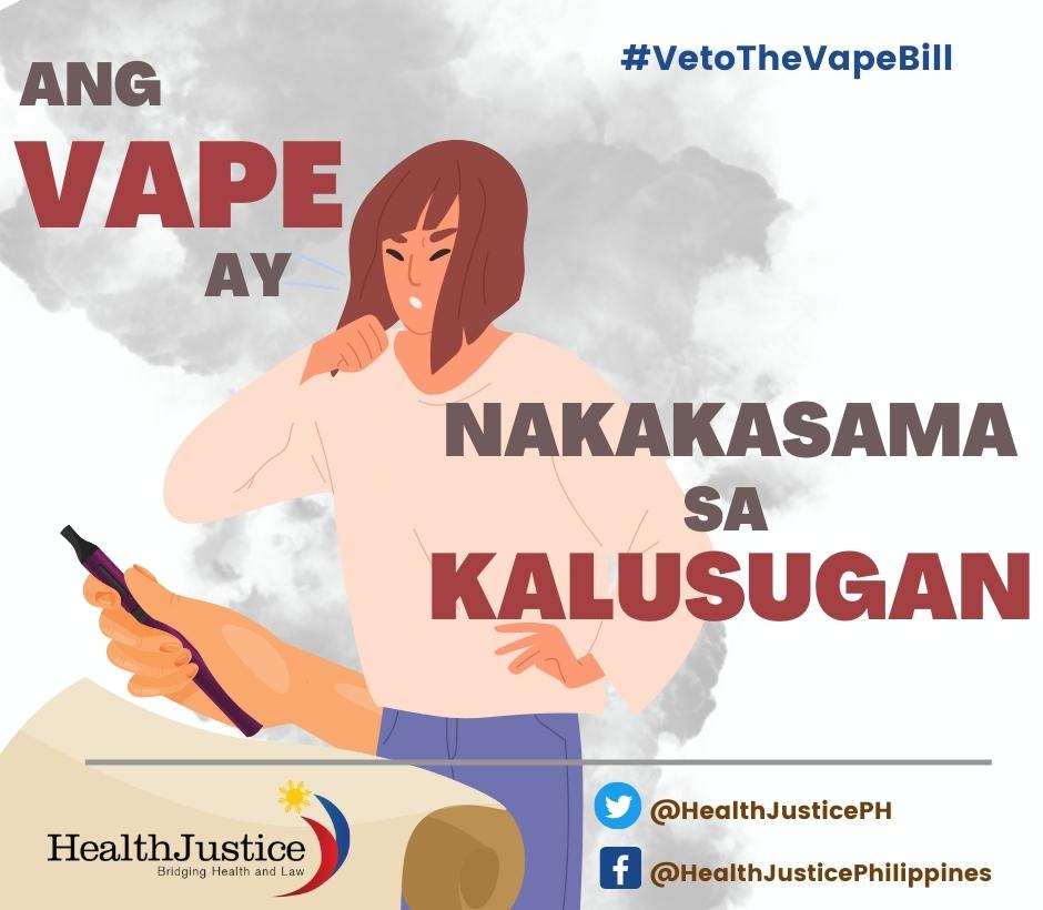 HealthJusticePH's tweet photo. Ating protektahan ang mga kabataan mula sa impluwensya ng industriya ng tabako! 

#VetoTheVapeBill https://t.co/4eenWwj2Yi