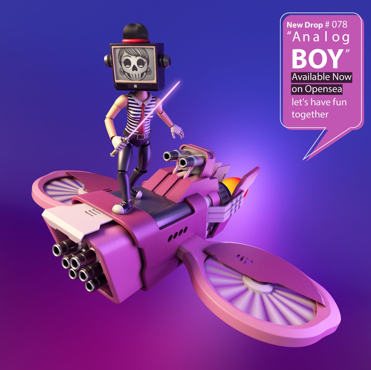 New Drop!! "Analog Boy" #078
on <a href="/opensea/">OpenSea</a>📺🚀🚀🚀
Let's have fun together.

opensea.io/collection/ana…

#NFT #NFTS #NFTCommunity #NFTdrop #nftart #OpenSeaNTF #NFTartists #NFTcollection #NFTJPN