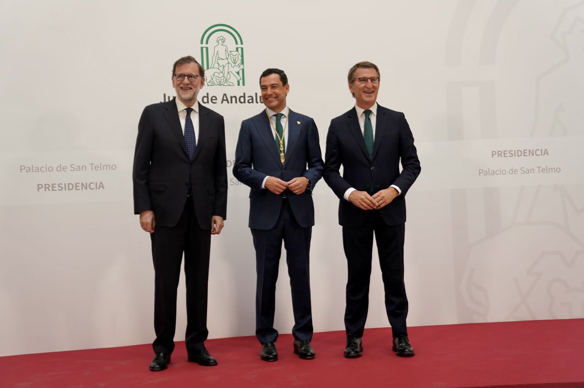 NunezFeijoo's tweet photo. Felicidades al pueblo andaluz por su decisión histórica el 19J y a su presidente @JuanMa_Moreno por su investidura. Seguirá gobernando para todos con humildad, honestidad y centralidad.

Andalucía está blindada frente a la crisis institucional y la inestabilidad política. https://t.co/vKnxMlyoCr