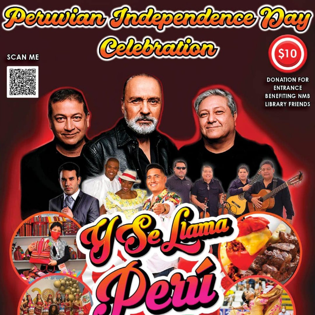 Member Event – The <a href="/nmb_library/">NMBlib</a> is hosting a Peruvian Independence Day Celebration this weekend from 11 AM – 10 PM. Enjoy music, dance, crafts, art, folklore, delicious Peruvian food, Children’s activities, and more!

More information can be found at facebook.com/NMBLIB/.