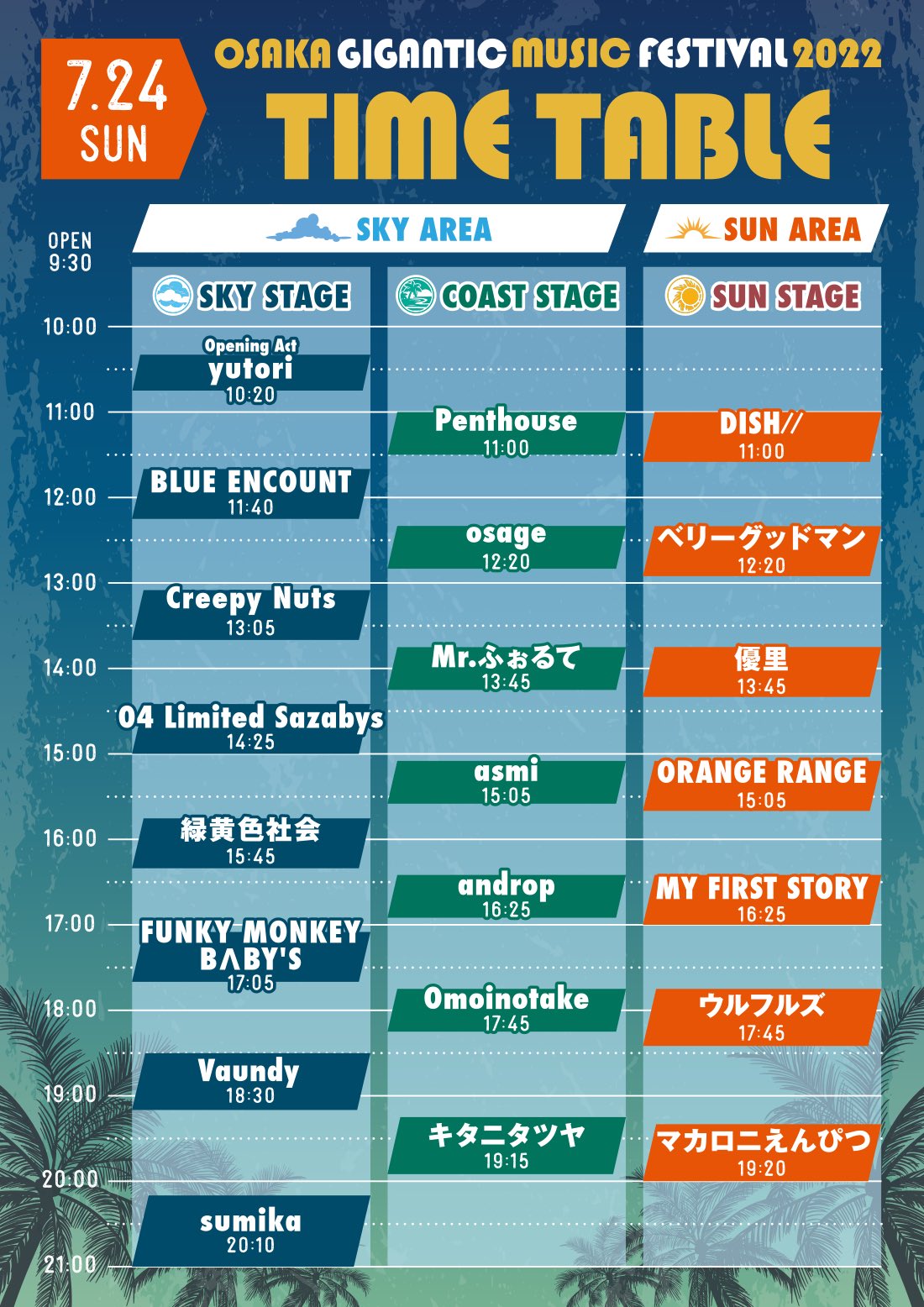 osaka gigantic music festival2022【24日2枚】 OSAKA GIGANTIC MUSIC FESTIVAL 2024