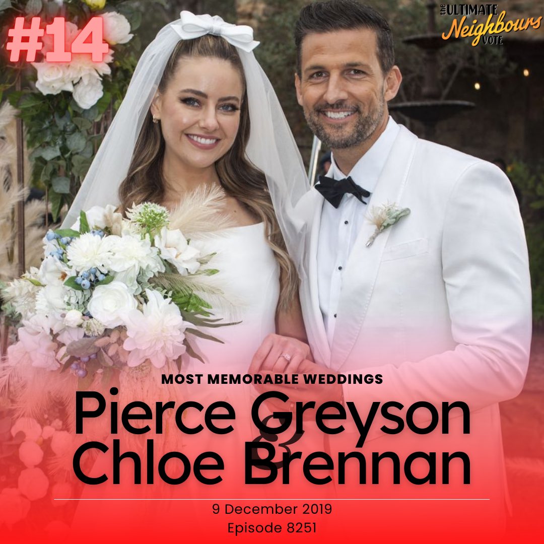 ErinsboroughNew's tweet photo. 14 | Most Memorable Weddings 💒
Chloe Brennan & Pierce Greyson
The marriage might not have had a happy ending, but this white vineyard wedding was a dreamy one!
#Ploe #Neighbours #CelebratingNeighbours #UltimateNeighboursVote https://t.co/5EejaaMXbw