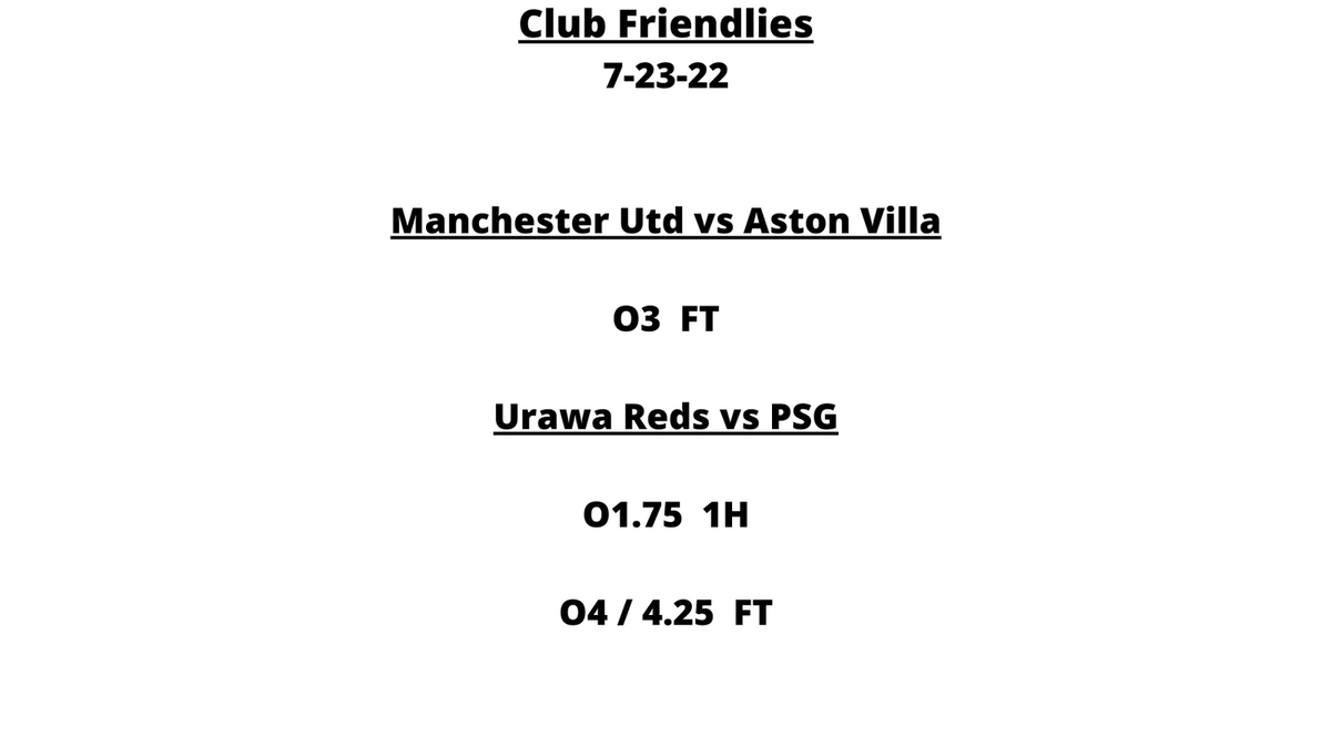 ROICapper1's tweet photo. Show Support By Hitting The Like Button or Retweet. 👊🙏  

#internationalclubfriendlies #ajax #psg #manchesterunited #astonvilla #valencia #stuttgart #uramareds #frankfurtfc #sportsbettingtips #sportsbets #soccer #sportsbetting #liveplays #sportsbettingtips #sportsbet https://t.co/i4ysXwbDSn