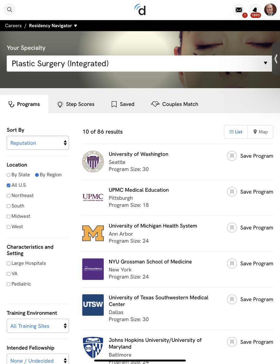 I’ve known that our Plastic Surgery residency program is #1, and now Doximity knows it too ⁦<a href="/UWSurgery/">UW Department of Surgery</a>⁩ ⁦<a href="/uwprs1/">UW Plastic Surgery</a>⁩
