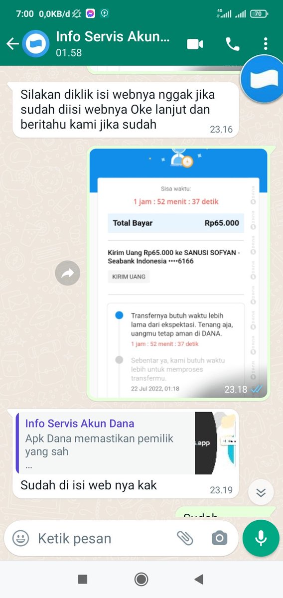 Sanu822's tweet photo. @danawallet @tix_id Tolong di bantu kak, saya transfer uang ke SeaBank pada tanggal 21-7-2022.
Tapi sampai sekarang masih pending.
Saya chat lewat Whatsapp gak di respon. Lewat email dalam artian. https://t.co/OImwE9U8MS