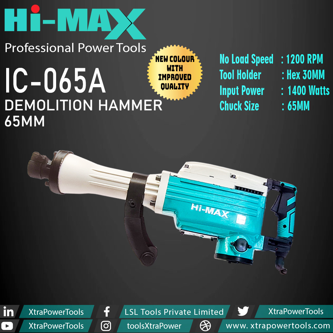 ToolsXtraPower's tweet image. HI-MAX IC–065A  
Demolition Hammer with a diameter of Hex 30 mm for the chisel and convenience in performing activities. 

#demolition #demolitionworks #demolitionhammer #demolitionservices #demolitionman #lsltools #xtrapowertools #XTRAPOWER #powertoolsaccessories