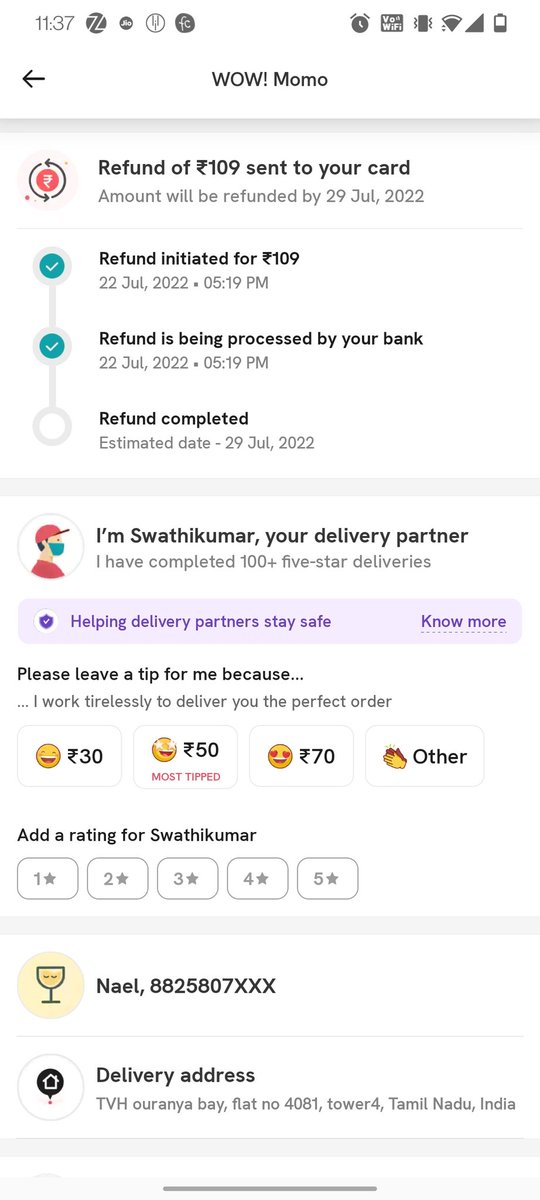 nikenael's tweet photo. @zomatocare https://t.co/zrOTpaTgGm