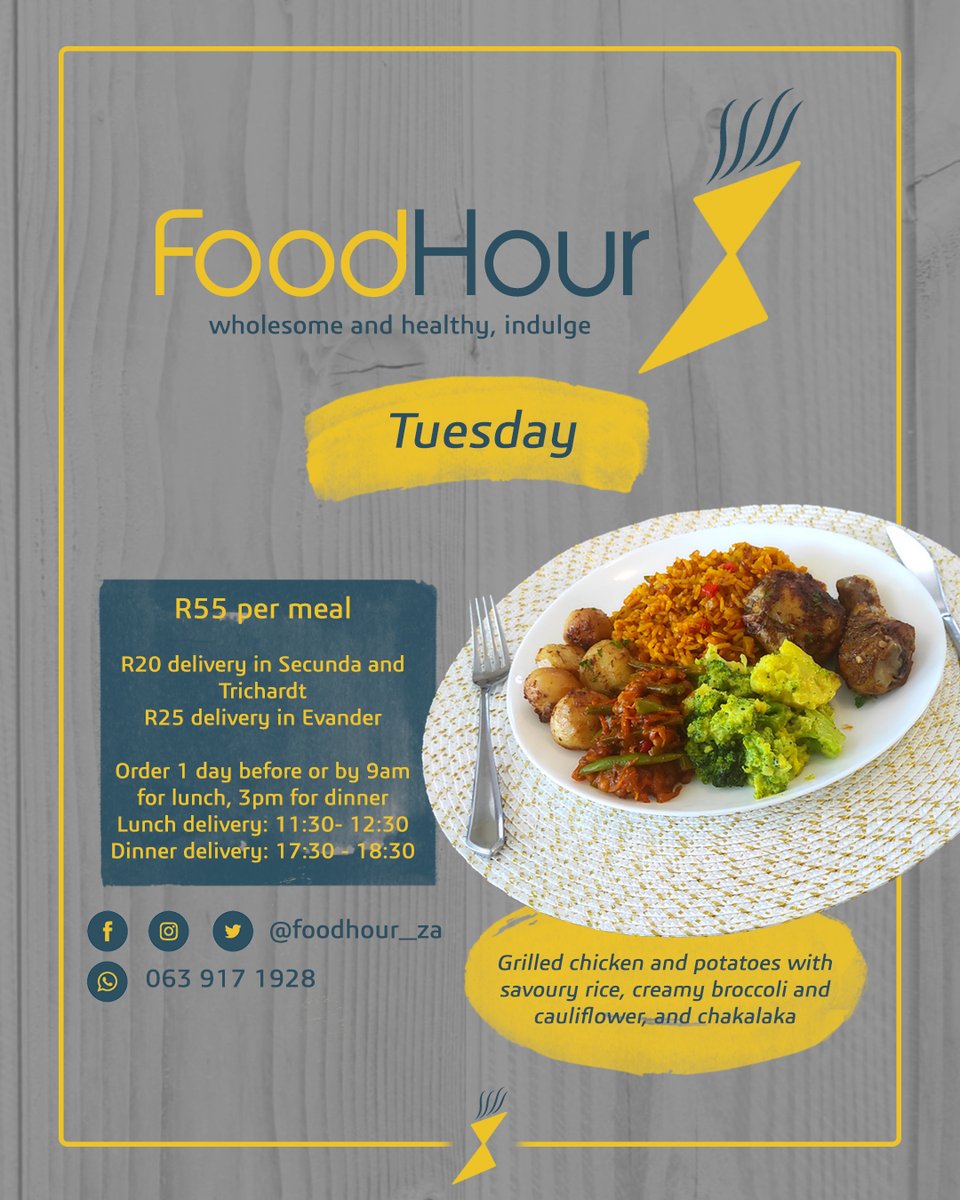 buzztify's tweet photo. RT @OrangeJuiceZM: RT @Siphelele_ZD: Don't forget to place your orders for healthy and wholesome meals 🤗 
The feedback has been great so far 😊

#Secunda #Embalenhle #Trichardt #Evander
#SmallBusiness #BlackOwnedBusiness #FoodHour #DJSBU https://t.co/Z5vZqAG0zq