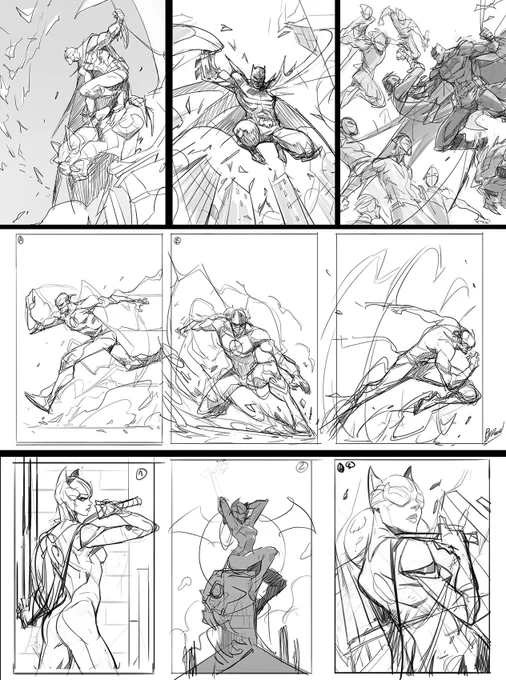 DC covers sketches #dccomics @DCComics #Batman #TheFlash #Catwoman #artcover 