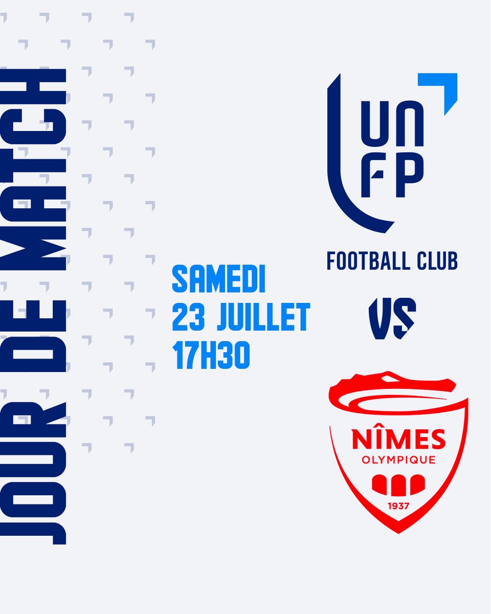 UNFP's tweet photo. 📅 Jour de match pour la #teamUNFP 💥

🆚 @nimesolympique  ➡ @Ligue2BKT  
🗓 6ème match de préparation
🏟 Stade des Costières
⌚17h30

#UNFPFootballClub https://t.co/gKcNT0fWFA