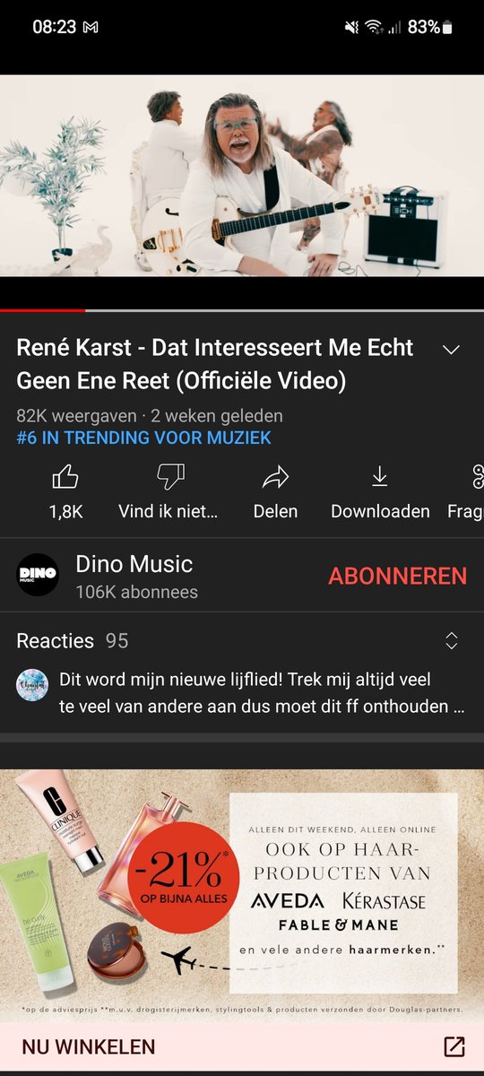 ErikahKarst's tweet photo. #6 trending voor muziek!! Hoe gaaf!! Gaat ie na dit weekend de top 5 in? Ik hoop 't zo! #Trending #DIMEGER #YouTube #Spotify #datinteresseertmeechtgeenenereet #trotsezus https://t.co/uxZAdM85pp