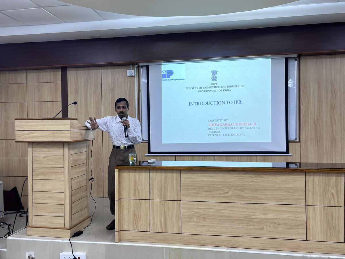 CedUniversity's tweet photo. “All rights reserved”… #Researchtostartups Day 3 commenced with a lively session by Mr. Thiyagaraja Guptha, Deputy Controller of Patents &amp; Designs, govt of India. @CedUniversity @annaincubator #Entrepreneurship #IPR #Patents https://t.co/7wHeLNCq7r