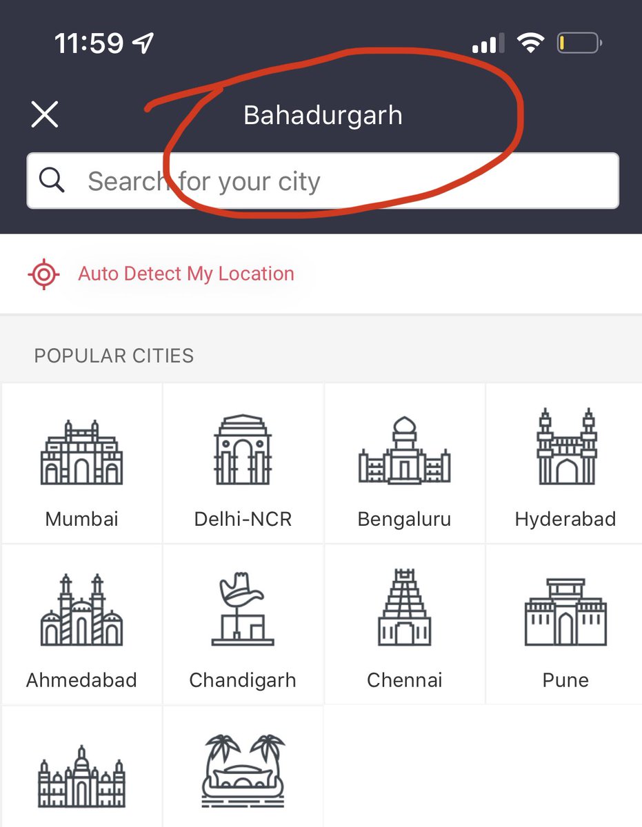 Sumit__Sehrawat's tweet photo. @bookmyshow Auto-detect location always picks bahadurgarh location but my actual location is in dwarka delhi 18 kms away. Please fix it. https://t.co/KI2s9G2OwL