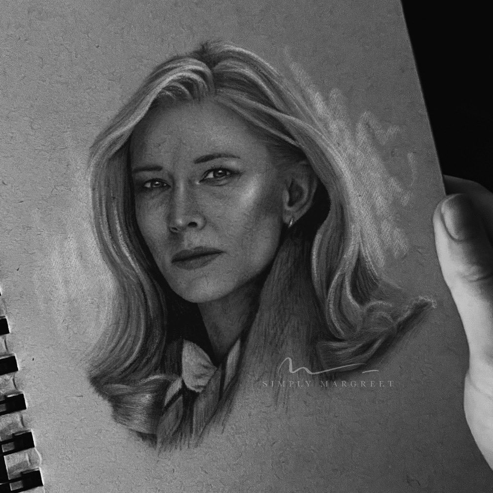 Sketch of Cate Blanchett on set of Disclaimer.