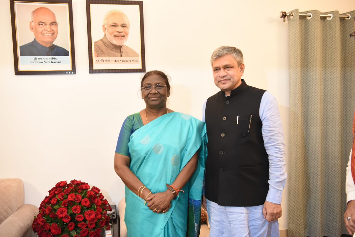 Called on Hon’ble President-elect Smt. Droupadi Murmu Ji, along with a delegation of Odisha MPs and congratulated her.