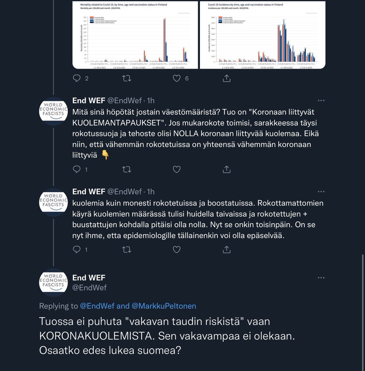 MarkkuPeltonen's tweet image. Sain oppitunnin nimettömältä twitter-epidemiologilta. Täytyypä perehtyä 😎

Mutta jos jostain väestömääristä ei tarvitse välittää, eikö ole kummallista, että maailmassa joka vuosi kuolleista eniten on kiinalaisia?

You can’t make this shit up.

#baseratefallacy #onsenytihme