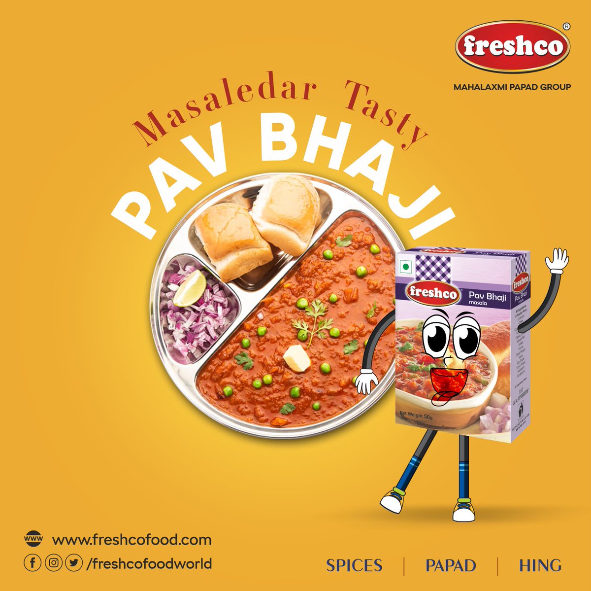 Enjoy This Monsoon with Masaledar Tasty Freshco Pav Bhaji Masala

👉 Try Our Wide Range of Varieties of Masale Visit : freshcofood.com

#FreshcoFoodWorld #Freshco #FreshcoPavbhajimasala #PavBhaji #yummy #pavbhaji😍 #pavbhajilovers😍 #pavbhajirecipes #instafood #foodgasm