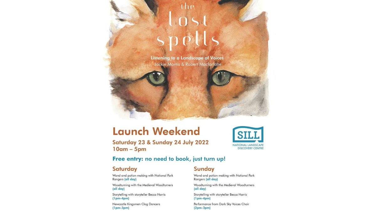 TheSillNland's tweet photo. Visit The Sill this weekend for a fun-packed #launchweekend to celebrate the opening of the new, enchanting #exhibition, The Lost Spells: Listening to a Landscape of Voices. Here's what's on 👇
#TheLostSpells 
@JackieMorrisArt 
@RobGMacfarlane 
@NlandNP 
@PenguinBooks https://t.co/PVu8kF6X0M