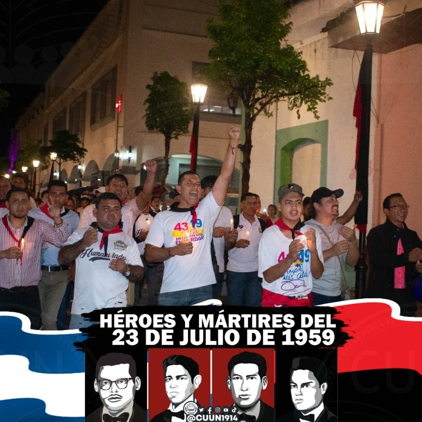 Marcha de las velas por las principales calles del centro historico de nuestra Primera Capital de la Revolución, en conmemoración al 63 aniversario de la Gesta Heroica de nuestros Héroes y Mártires del 23 de julio de 1959.

#23J1959 
#CUUN1914