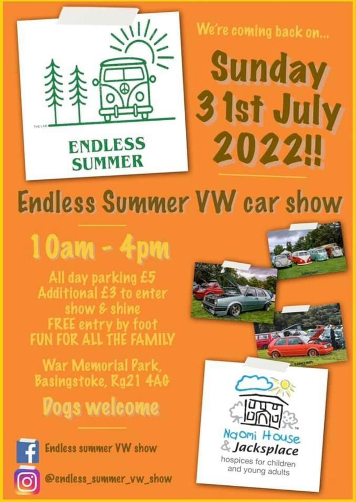 Missing your Tumble Tots sessions already?

Well come and find us at the War Memorial Park in Basingstoke next Sunday (31st July) as we will be entertaining the little ones at Endless Summer VW car show! 

#tumbletotsbasingstoke #endlesssummer #vwcarshow #naomihouse #jacksplace