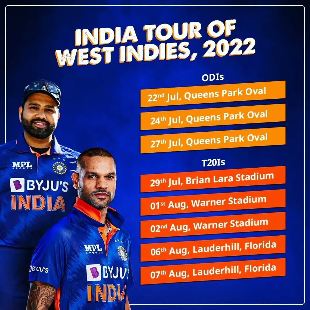 SportsRAEx's tweet photo. #India Tour of #WestIndies 2022 ( all Matches Dates and Review of #ODISeries &amp; #T20Series )
@indiancricketteam Square 2022 vs @windiescricket
Squard 2022
👉 https://t.co/iMblw1bGcB

#IndvsWIODI #INDvsWIT20 #IndvsWI2022 #INDvsWI #IndiaTourofWestIndies #ReviewIndvsWI  #INDvsWISquad https://t.co/vJuSS29kLM