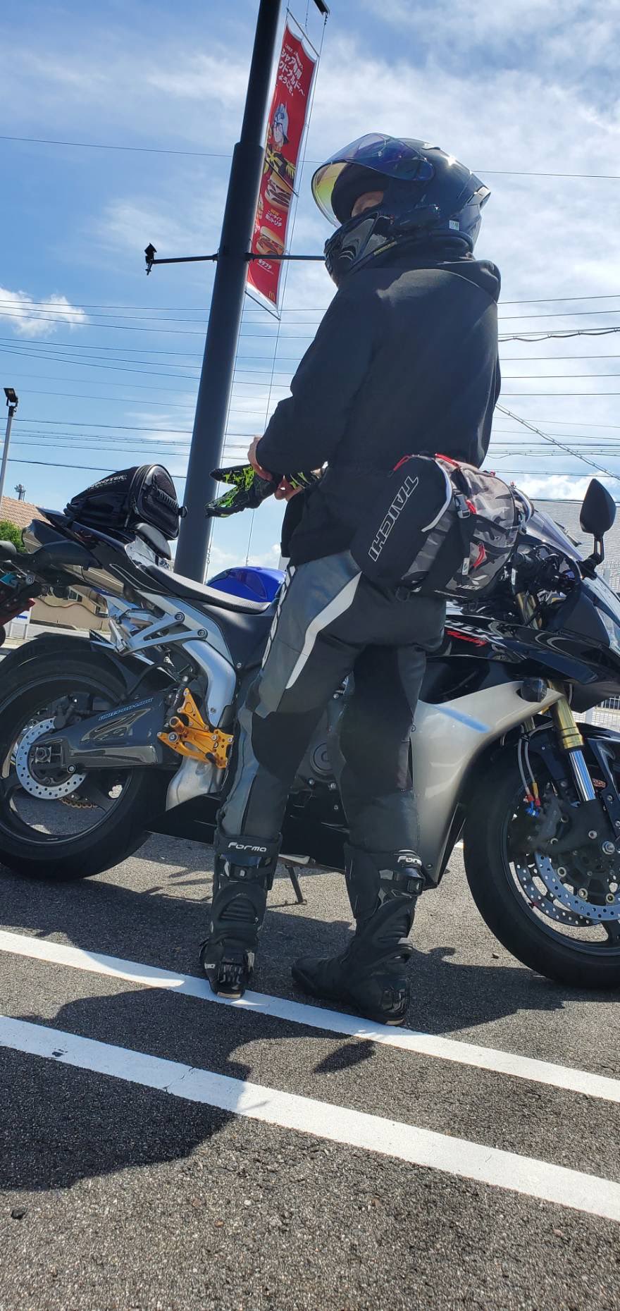 Kawasaki レザー バイクツナギ 膝パッド付き(下のみ) Kawasaki レザー バイクツナギ 膝パッド付き(下のみ)